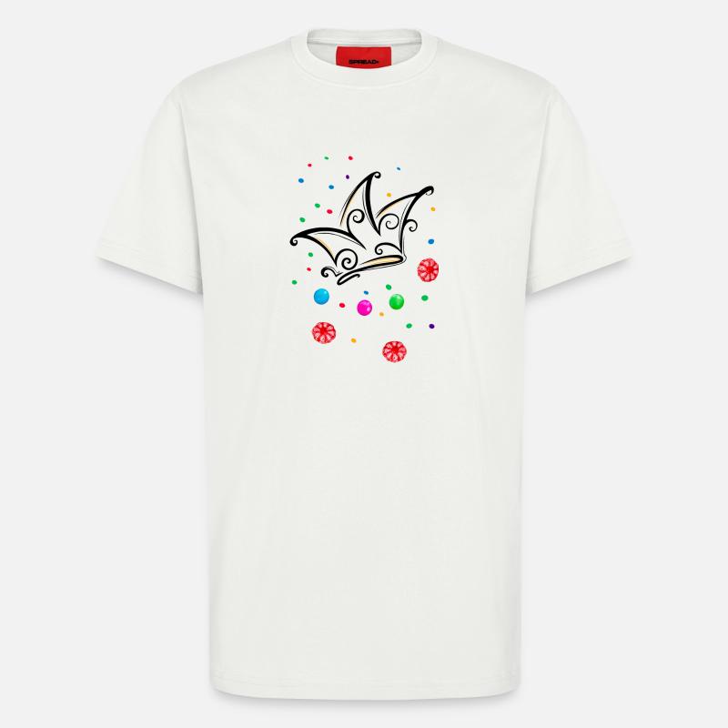 Fool’s Cap Candy Camel - T-shirt bio décontracté fabriqué en UE - OFF WHITE