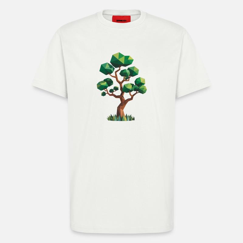 Baum - Cooles Low Poly Logo - T-Shirt - made by SPREAD - OFF WHITE
