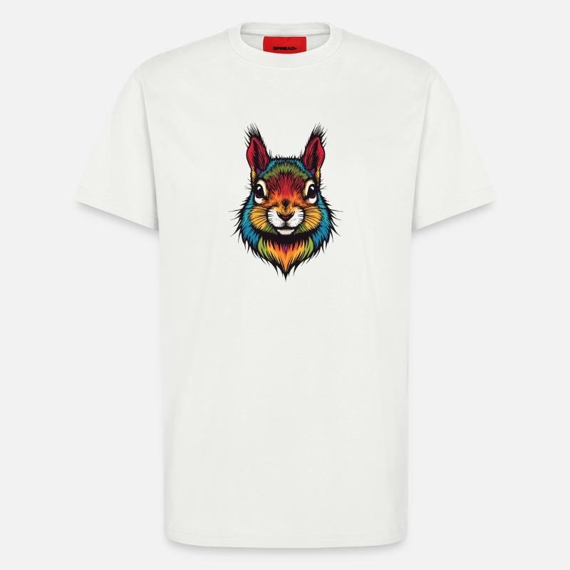 Buntes Eichhörnchen tierische Farbexplosion - T-Shirt - made by SPREAD - OFF WHITE
