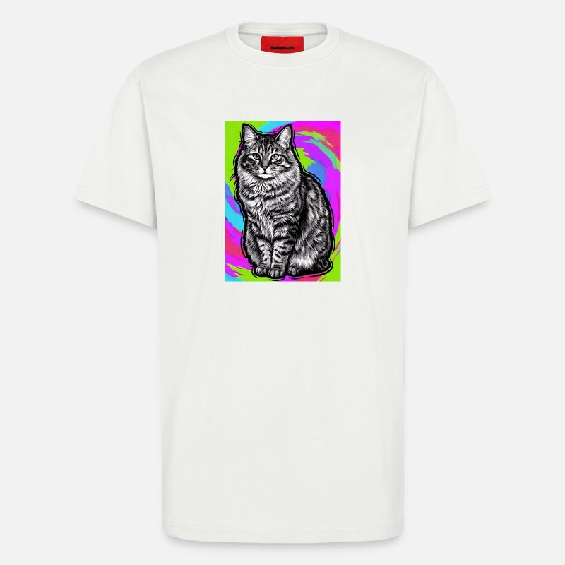 Katze - T-Shirt - made by SPREAD - OFF WHITE