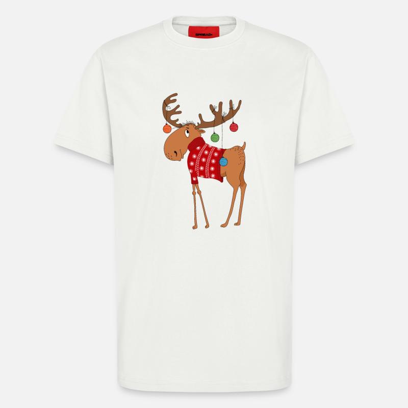 Elch im Pullover - T-Shirt - made by SPREAD - OFF WHITE