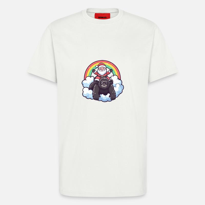 Gorilla Weihnachtsmann Regenbogen - T-Shirt - made by SPREAD - OFF WHITE