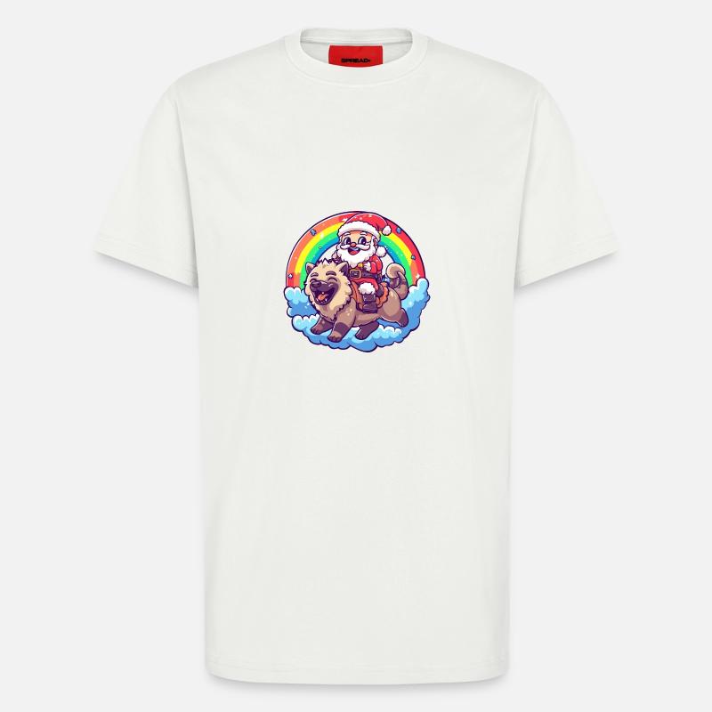 Hyäne Weihnachtsmann Regenbogen - T-Shirt - made by SPREAD - OFF WHITE