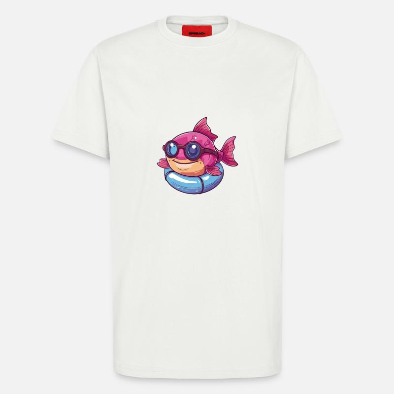Piranha Fish Comic Cool - T-Shirt - made by SPREAD - OFF WHITE