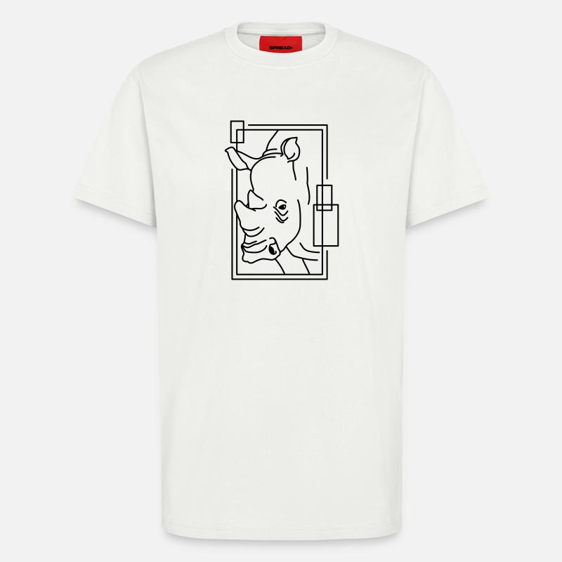 Nashorn im geometrischen Design - T-Shirt - made by SPREAD - OFF WHITE
