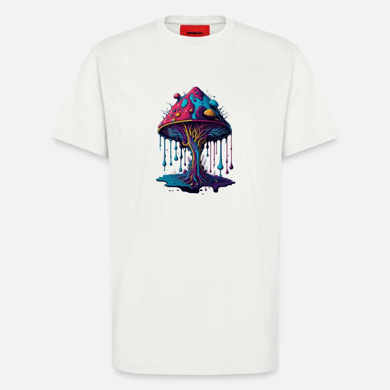 Psychedelischer Leuchtpilz Wald - T-Shirt - made by SPREAD - OFF WHITE