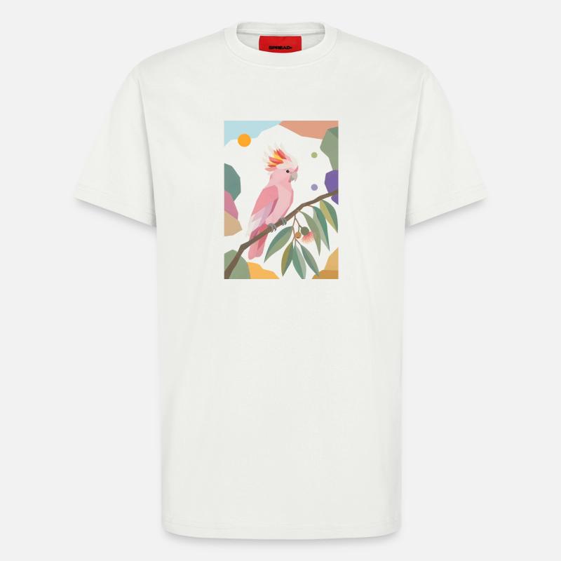 Rosa Kakadu Papagei Vogel Design - T-Shirt - made by SPREAD - OFF WHITE