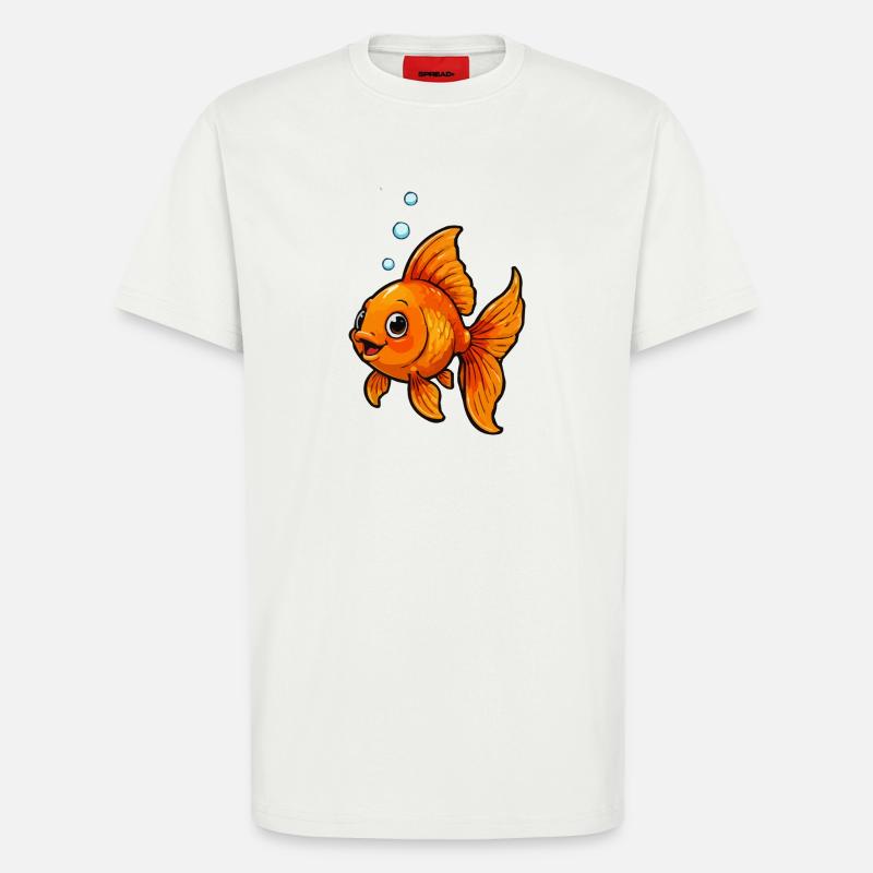 Oranger Goldfisch Comic - T-Shirt - made by SPREAD - OFF WHITE