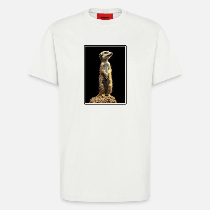 Suricate Erdmännchen - T-shirt bio décontracté fabriqué en UE - OFF WHITE