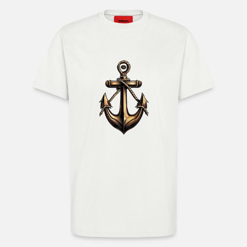 Bronze Anker Motorbootfahrer Segelbootfahrer - T-Shirt - made by SPREAD - OFF WHITE