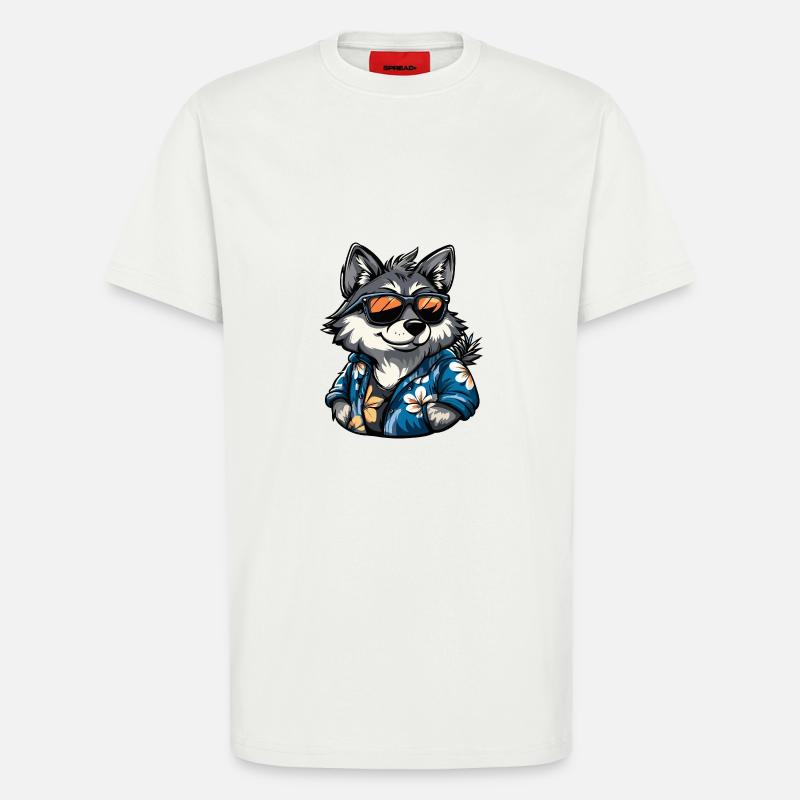 Wolf Comic Urlaub - T-Shirt - made by SPREAD - OFF WHITE