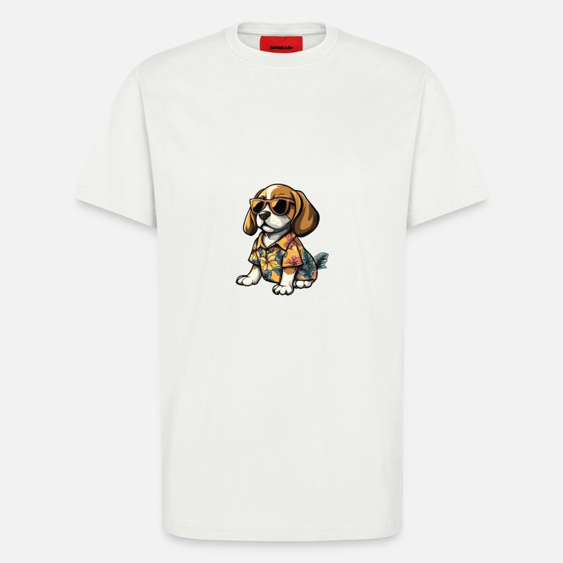 Beagle Hund Comic Urlaub - T-Shirt - made by SPREAD - OFF WHITE