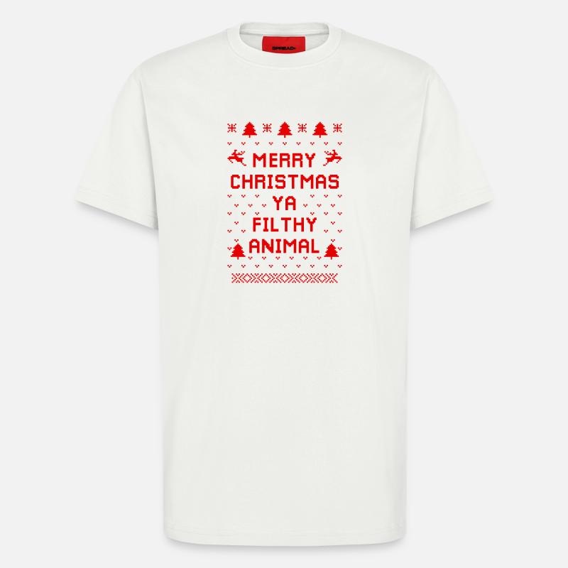Humorvoller Weihnachts-Tierpullover - T-Shirt - made by SPREAD - OFF WHITE