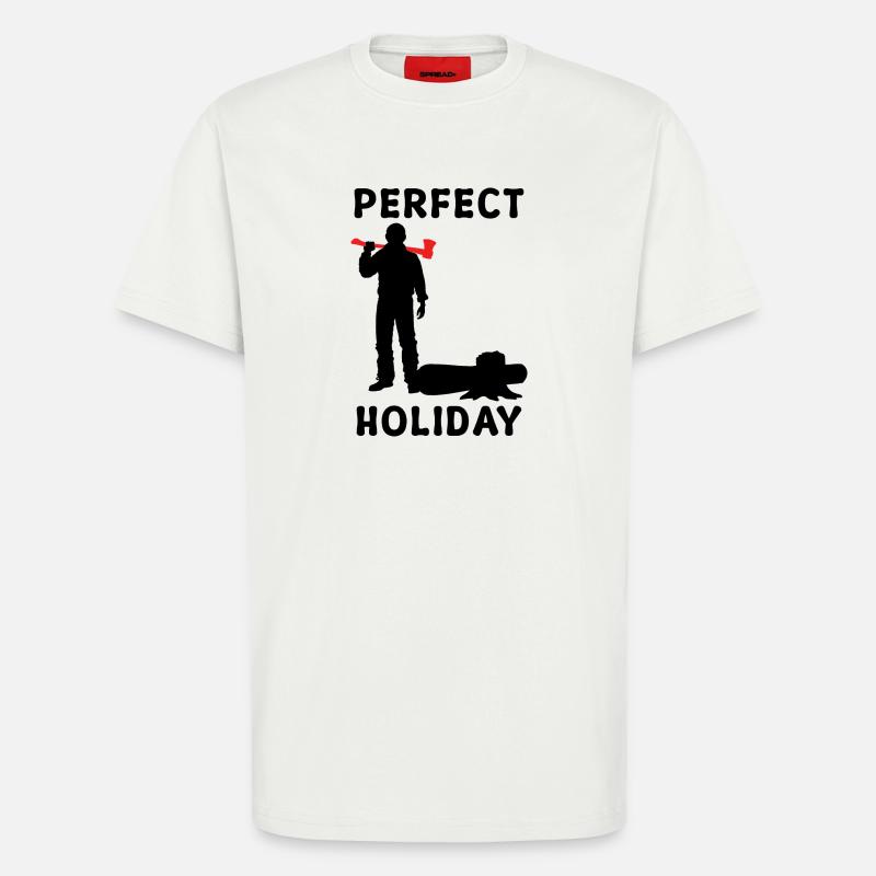 Holzarbeit Axt Holzfäller Baumfäller Statement - T-Shirt - made by SPREAD - OFF WHITE