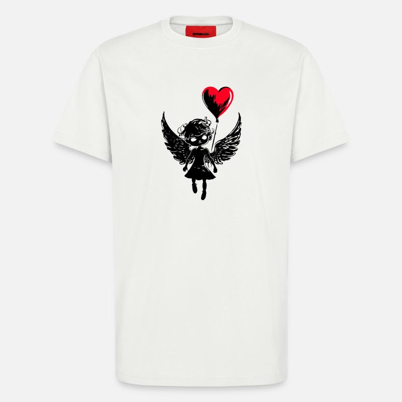 Engel mit Herz Luftballon - Heartful Creatures - T-Shirt - made by SPREAD - OFF WHITE