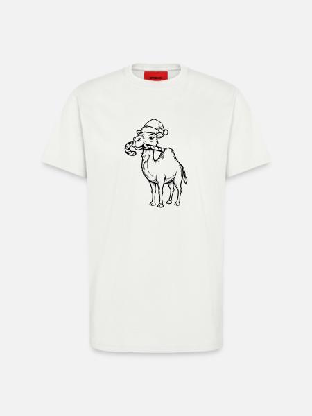 Camel with Santa Hat Illustration - T-Shirt - made by SPREAD - OFF WHITE