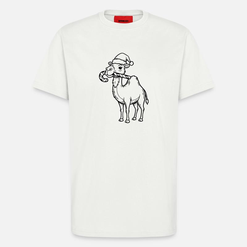 Kamel mit Weihnachtsmütze Illustration - T-Shirt - made by SPREAD - OFF WHITE