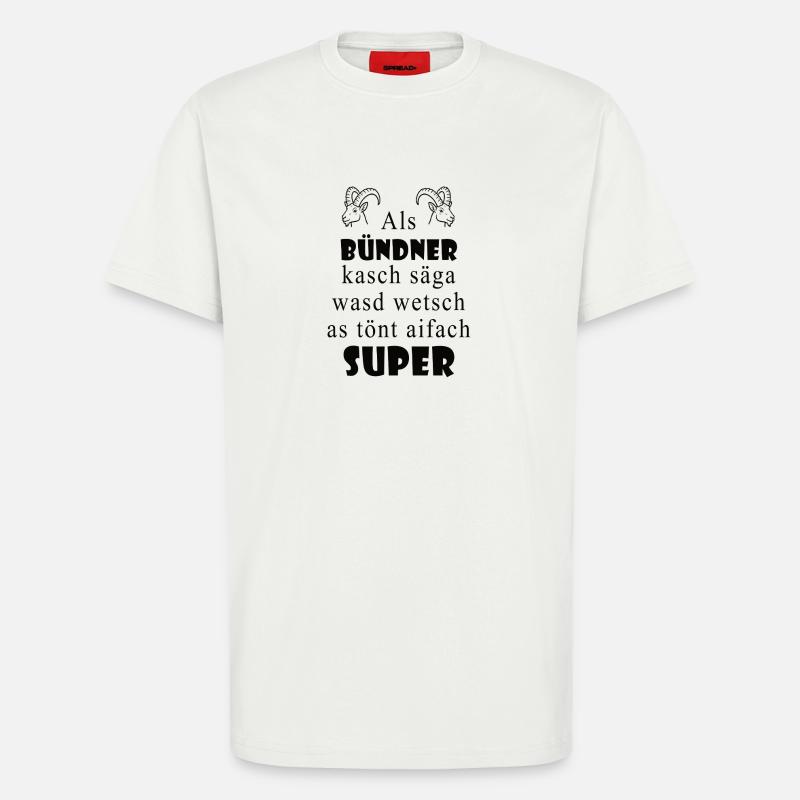 Dialecte des Grisons Super expression - T-shirt bio décontracté fabriqué en UE - OFF WHITE