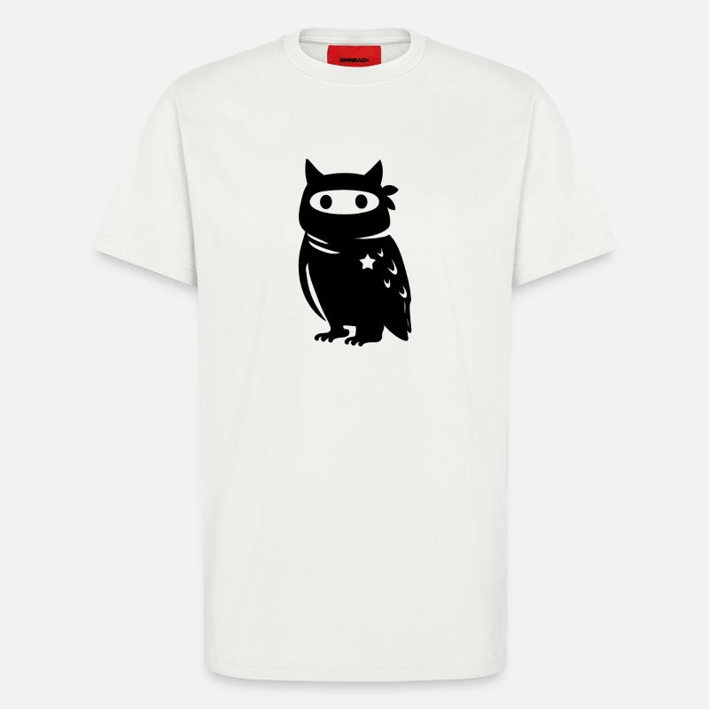 Vermummte Eule mit Stern – Antifaschismus Antifa - T-Shirt - made by SPREAD - OFF WHITE