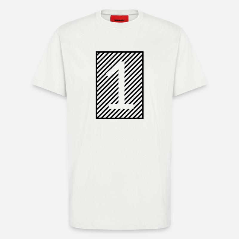 Nummer 1 – gerahmte Streifen - T-Shirt - made by SPREAD - OFF WHITE