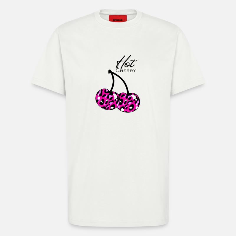 Pink leopard pattern cherry - T-Shirt - made by SPREAD - OFF WHITE