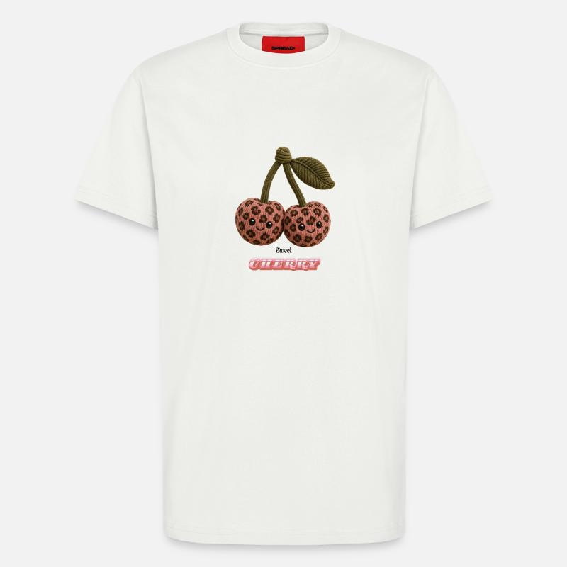 Leopard Cherries Cuddle Duo - T-Shirt - made by SPREAD - OFF WHITE