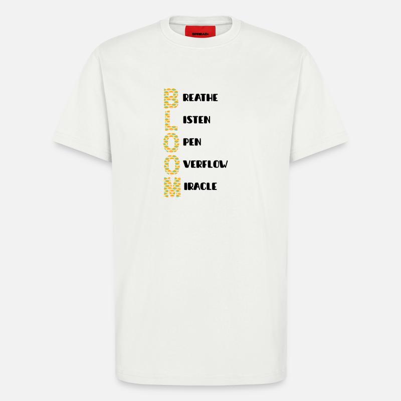 BLOOM Vertikal Musterfarben - T-Shirt - made by SPREAD - OFF WHITE