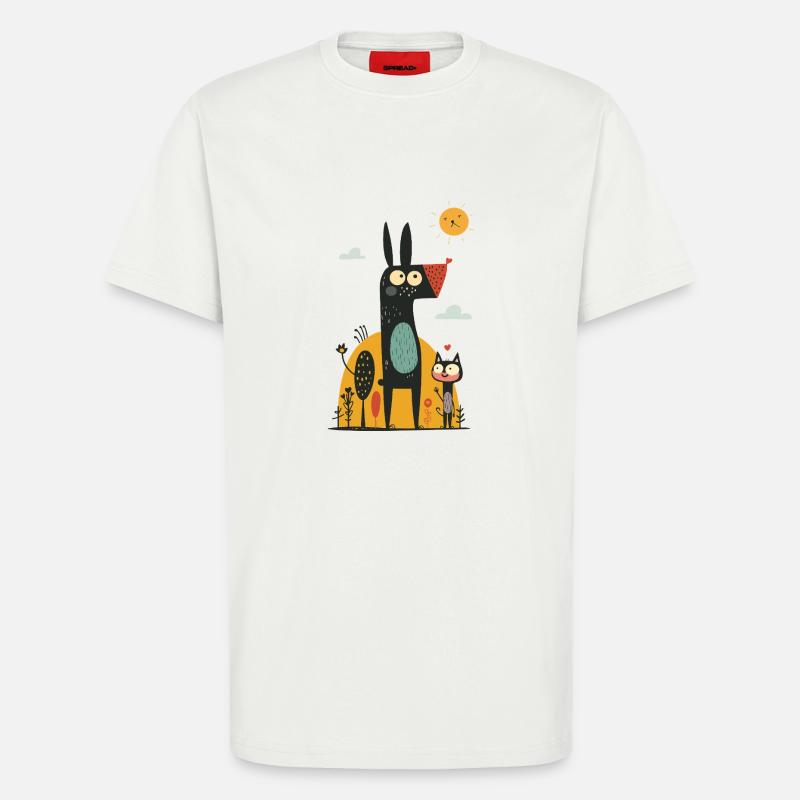 Hund & Katze - T-Shirt - made by SPREAD - OFF WHITE