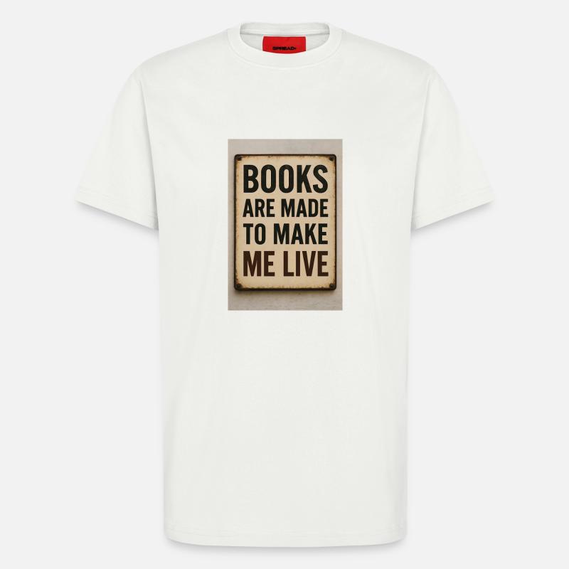 Books keep me alive - T-Shirt - made by SPREAD - OFF WHITE