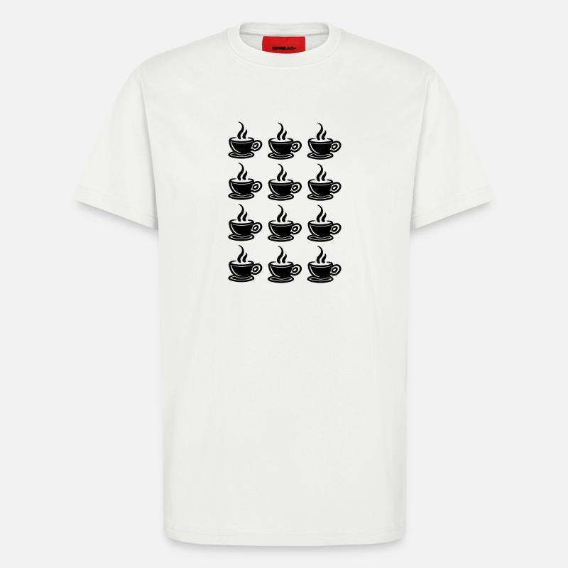Café - T-shirt bio décontracté fabriqué en UE - OFF WHITE