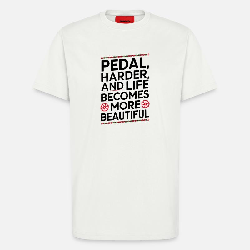 Conception de citation de cyclisme motivant - T-shirt bio décontracté fabriqué en UE - OFF WHITE