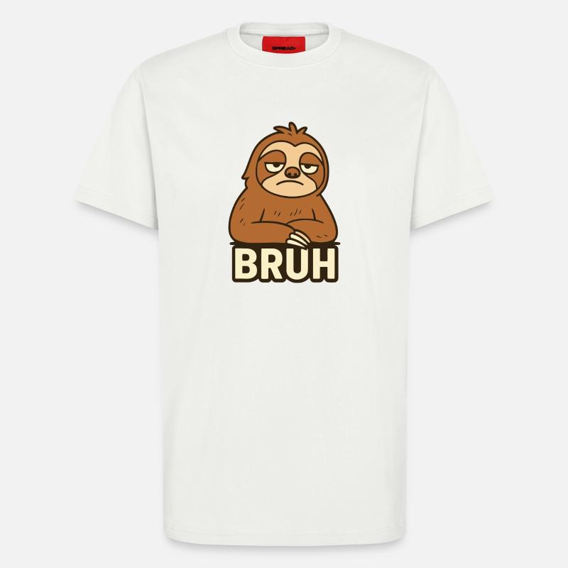 Conception de t-shirt décontracté Sloth Expression - T-shirt bio décontracté fabriqué en UE - OFF WHITE