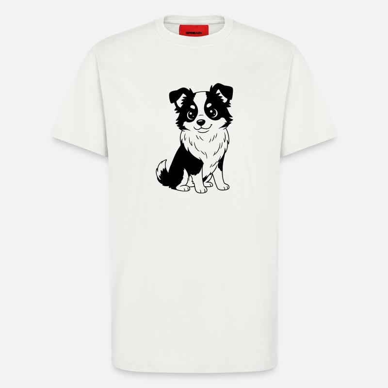 Australian Shepherd - Aussi - black and white - T-Shirt - made by SPREAD - OFF WHITE