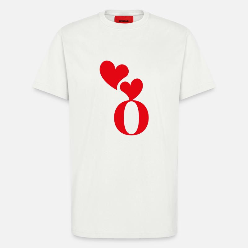 Buchstabe o rotes Herz - T-Shirt - made by SPREAD - OFF WHITE