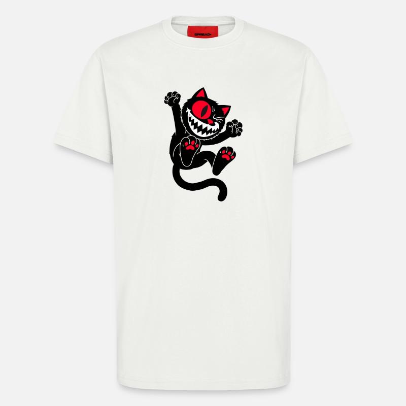 Springende Katze - T-Shirt - made by SPREAD - OFF WHITE