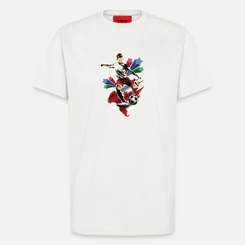 Canada - Canada - Drapeaux - T-shirt bio décontracté fabriqué en UE - OFF WHITE