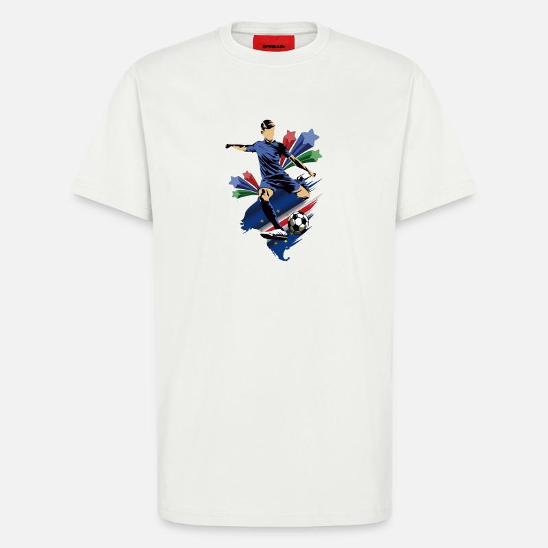 Cap-Vert - Cap-Vert - Drapeau - T-shirt bio décontracté fabriqué en UE - OFF WHITE