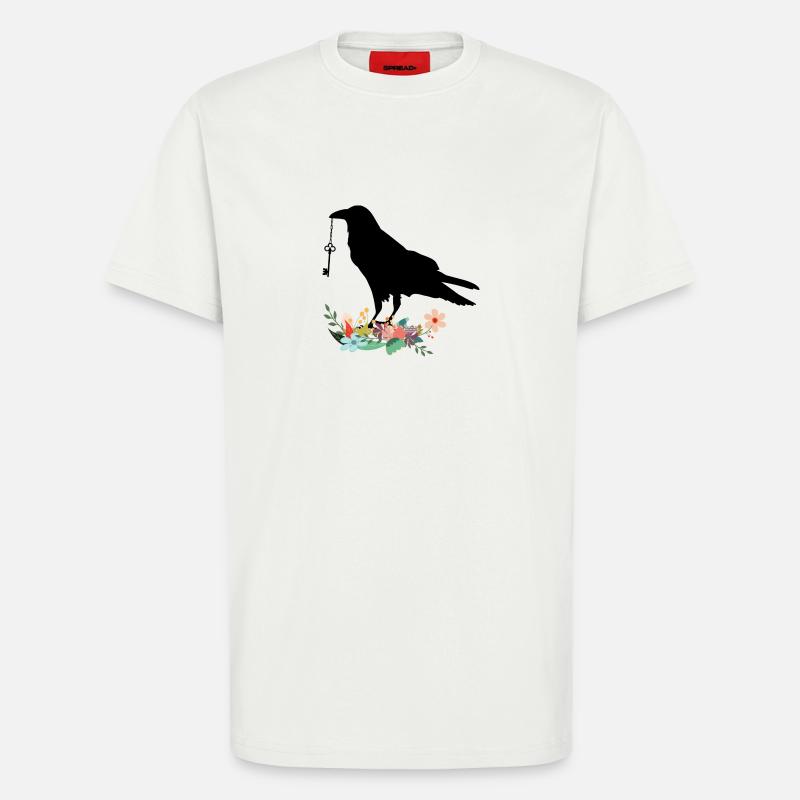 corbeau - T-shirt bio décontracté fabriqué en UE - OFF WHITE