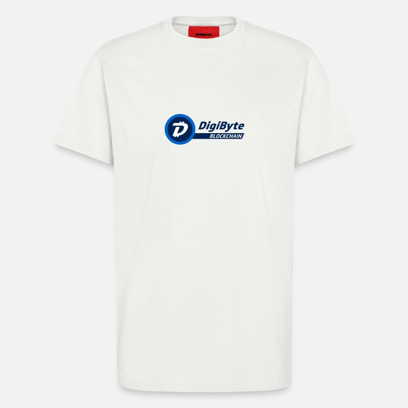 Logo DigiByte avec texte (DGB) - T-shirt bio décontracté fabriqué en UE - OFF WHITE