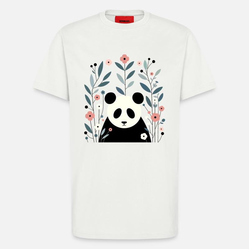 Panda in Blüten - T-Shirt - made by SPREAD - OFF WHITE