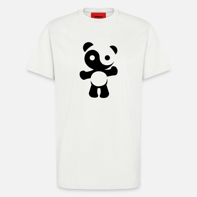 panda teddy yinyang - T-Shirt - made by SPREAD - OFF WHITE
