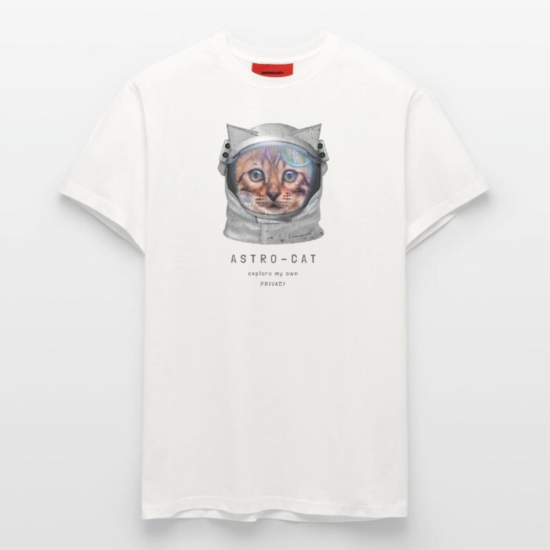 Astro chat Chat de l’espace Chat astronaute Chat dans l’espace T-shirt bio décontracté fabriqué en UE