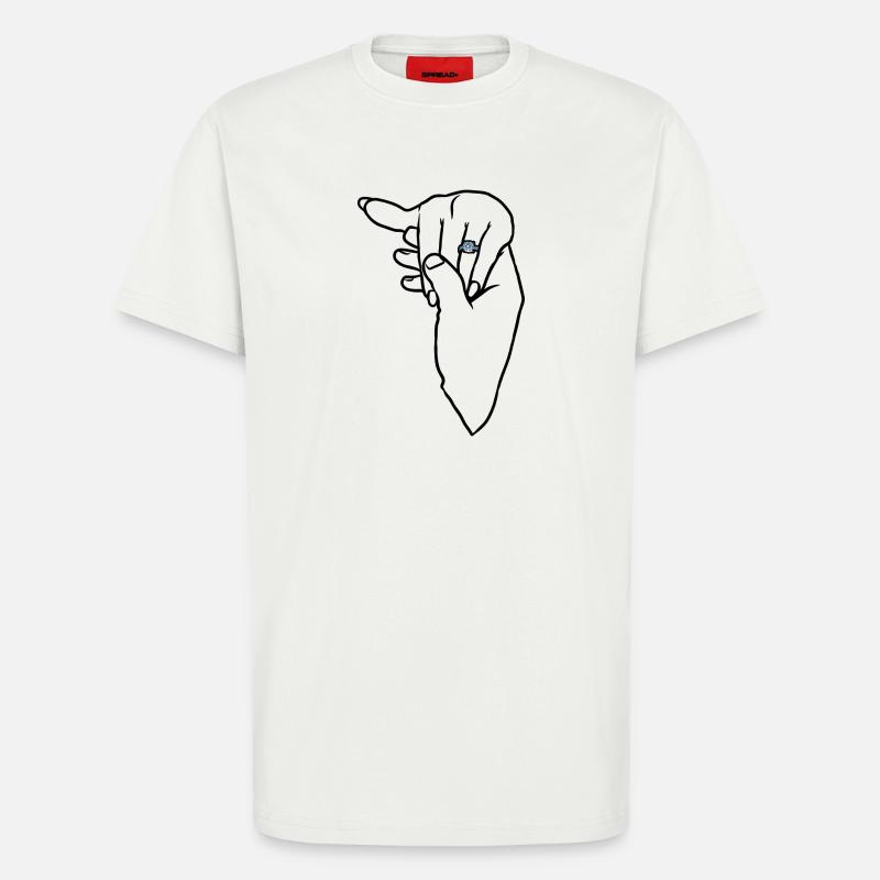 Verlobungs-Ehering-Hand - T-Shirt - made by SPREAD - OFF WHITE