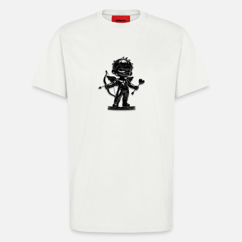 Schwarzer Amor mit Bogen - T-Shirt - made by SPREAD - OFF WHITE