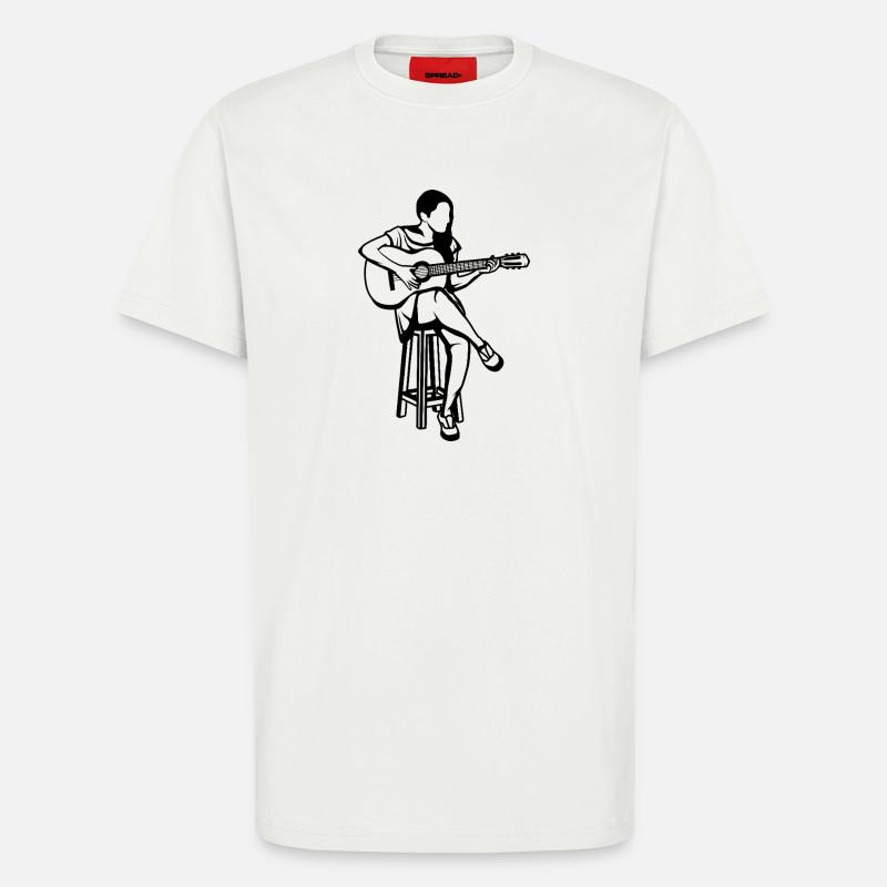 Gitarrflickan - Organic Relaxed T-shirt Made in EU - OFF WHITE