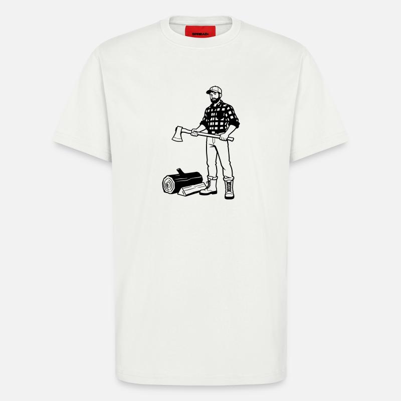 Bûcheron - T-shirt bio décontracté fabriqué en UE - OFF WHITE
