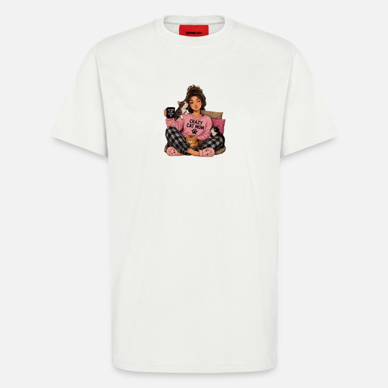 Crazy Cat Mom Cuddle Design - T-Shirt - made by SPREAD - OFF WHITE
