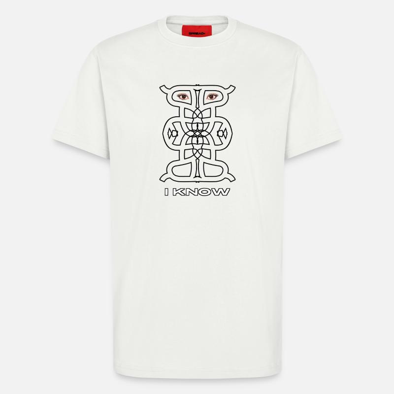I Know - Abstract Symbolic Observer - T-Shirt - made by SPREAD - OFF WHITE