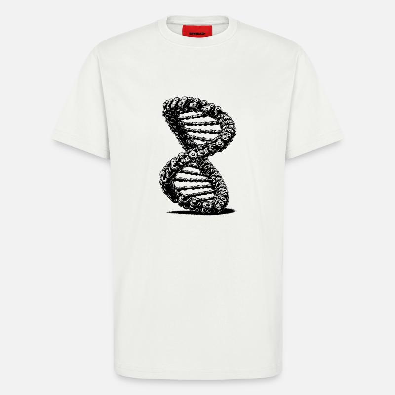 Möbius Loop Curved Chains DNA - T-Shirt - made by SPREAD - OFF WHITE