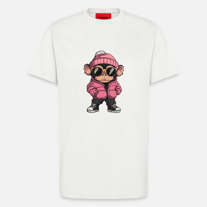 Affe Cool Comic - T-Shirt - made by SPREAD - OFF WHITE